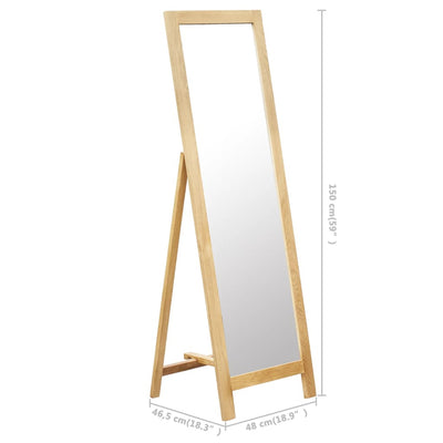 Dealsmate  Freestanding Mirror 48x46.5x150 cm Solid Oak Wood