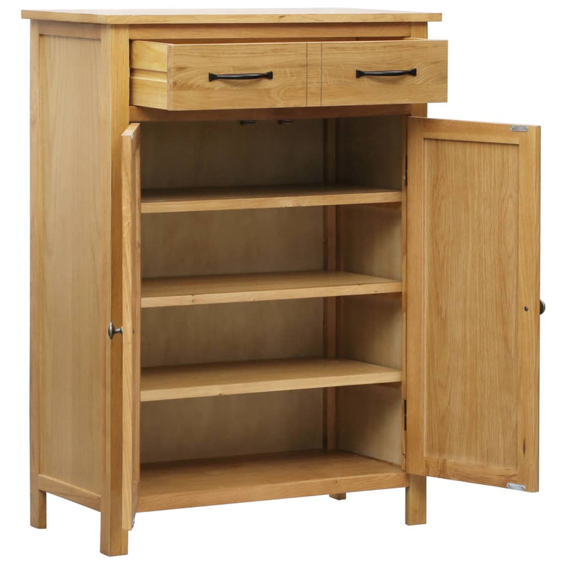 Dealsmate  Shoe Cabinet 76x37x105 cm Solid Oak Wood