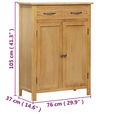 Dealsmate  Shoe Cabinet 76x37x105 cm Solid Oak Wood