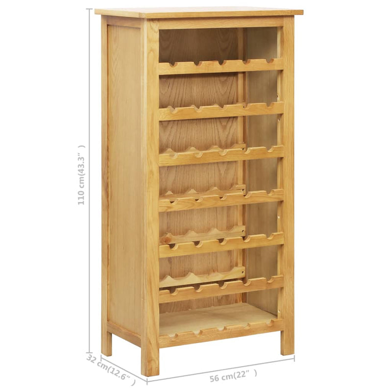 Dealsmate  Wine Cabinet 56x32x110 cm Solid Oak Wood