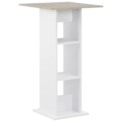 Dealsmate  Bar Table White and Concrete 60x60x110 cm