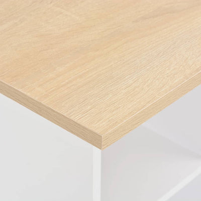 Dealsmate  Bar Table White and Sonoma Oak 60x60x110 cm