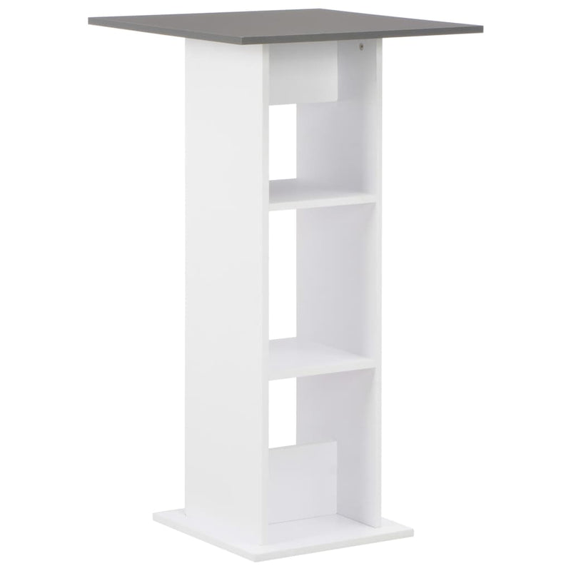 Dealsmate  Bar Table White and Anthracite Grey 60x60x110 cm