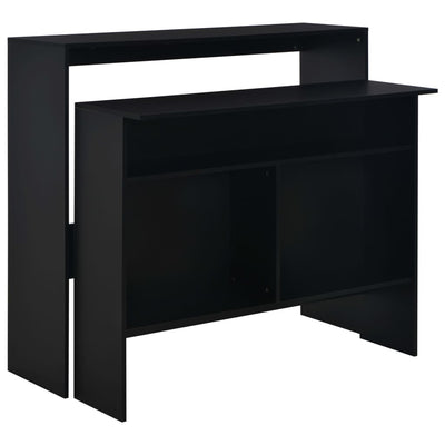 Dealsmate  Bar Table with 2 Table Tops Black 130x40x120 cm