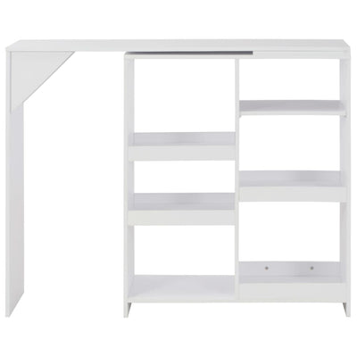 Dealsmate  Bar Table with Moveable Shelf White 138x39x110 cm