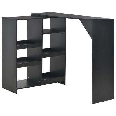 Dealsmate  Bar Table with Moveable Shelf Black 138x39x110 cm