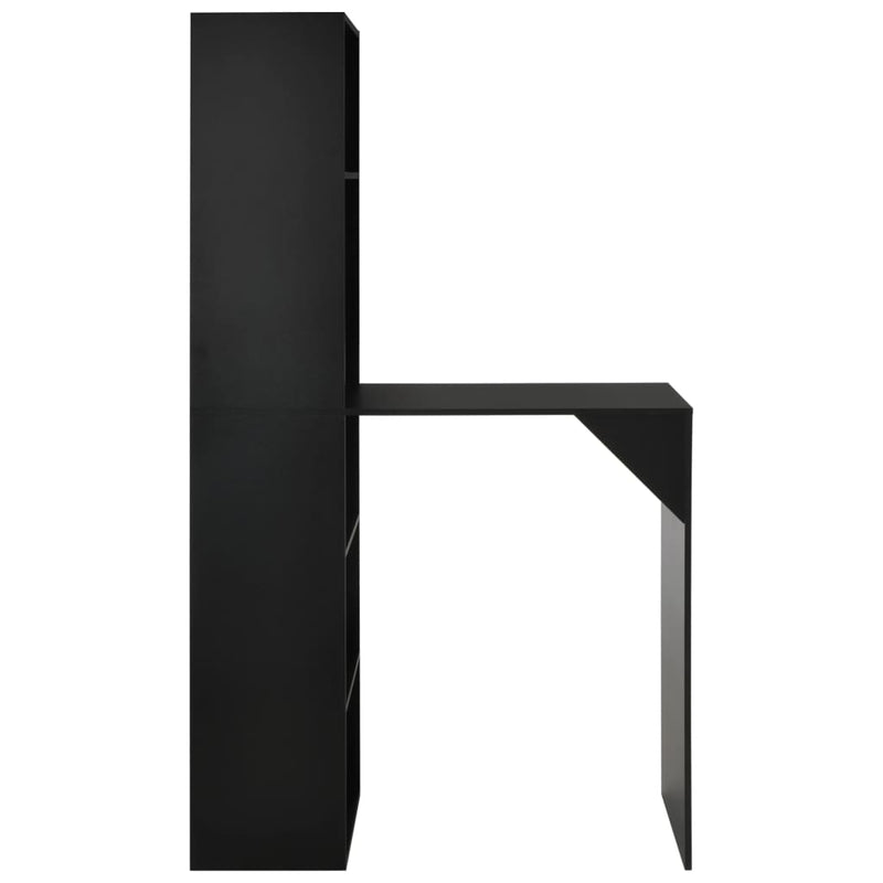 Dealsmate  Bar Table with Cabinet Black 115x59x200 cm