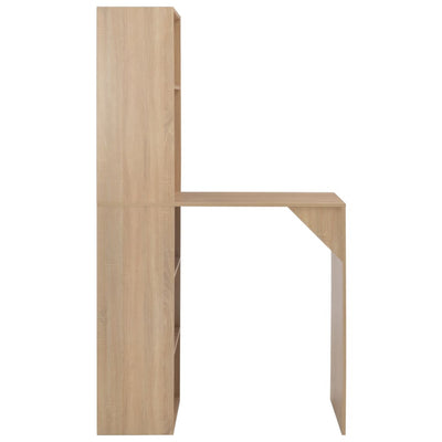 Dealsmate  Bar Table with Cabinet Oak 115x59x200 cm