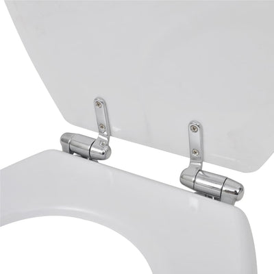 Dealsmate  Toilet Seats with Soft Close Lids 2 pcs MDF White