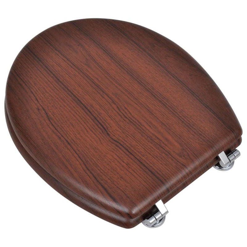 Dealsmate  Toilet Seats with Lids 2 pcs MDF Brown
