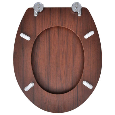 Dealsmate  Toilet Seats with Lids 2 pcs MDF Brown