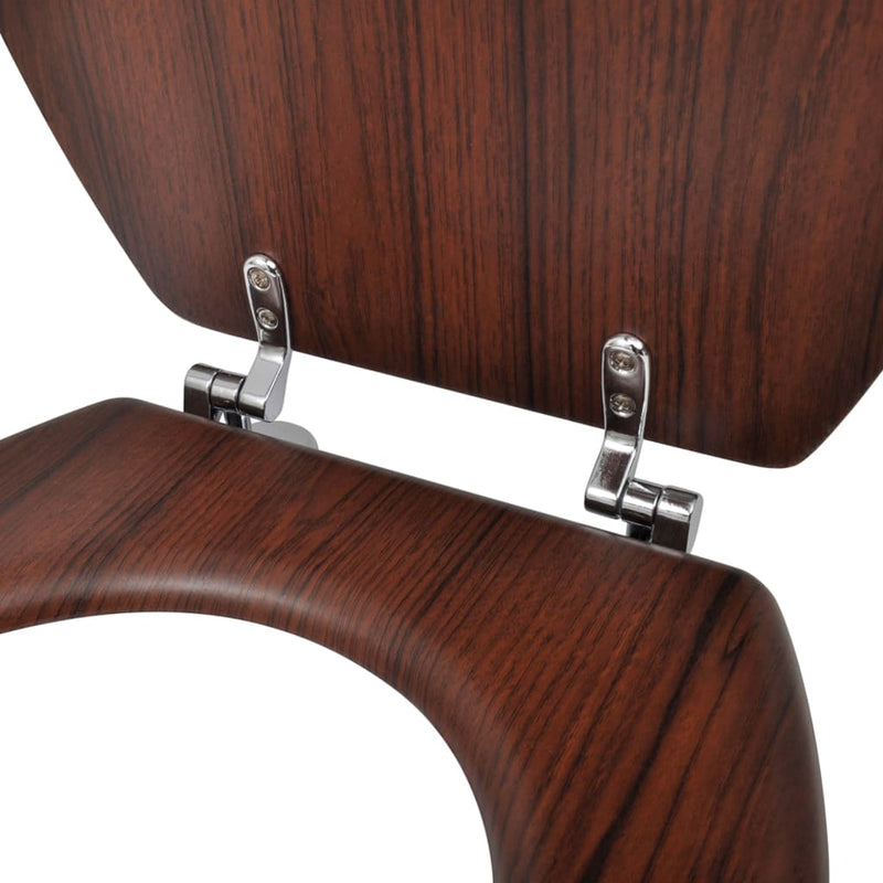 Dealsmate  Toilet Seats with Lids 2 pcs MDF Brown