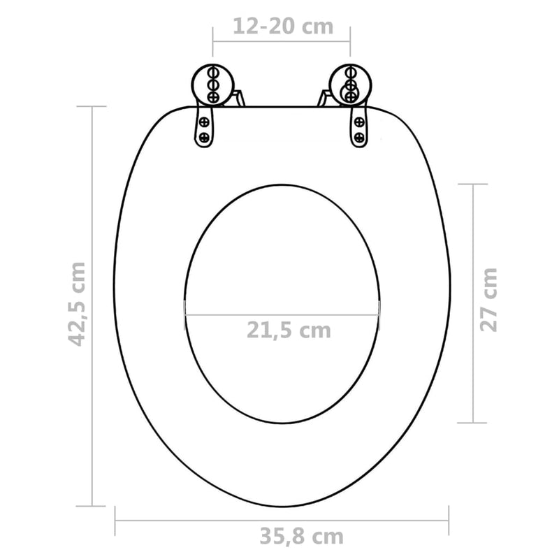 Dealsmate  Toilet Seats with Lids 2 pcs MDF Brown