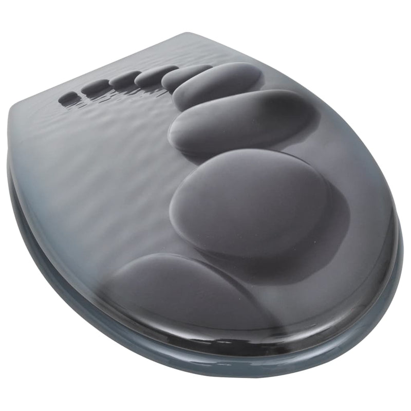 Dealsmate  Toilet Seats with Lids 2 pcs MDF Stones