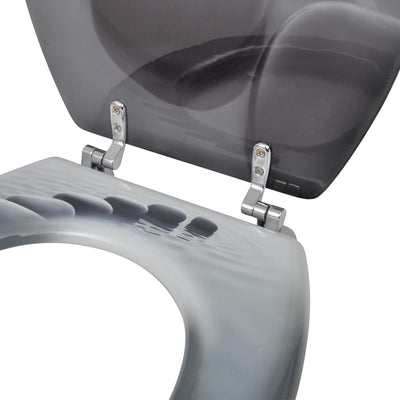 Dealsmate  Toilet Seats with Lids 2 pcs MDF Stones
