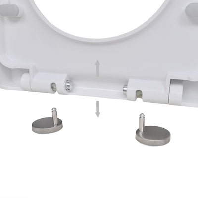 Dealsmate  Toilet Seats with Soft Close Lids 2 pcs Plastic White