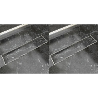 Dealsmate  Linear Shower Drain 2 pcs 530x140 mm Stainless Steel