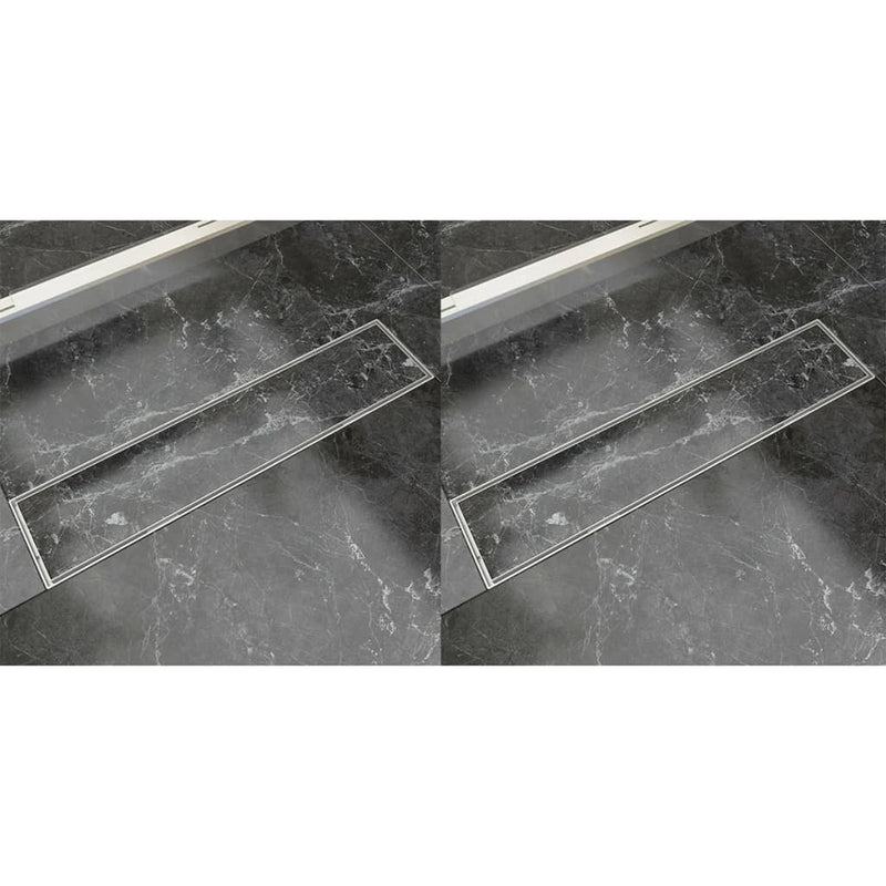 Dealsmate  Linear Shower Drain 2 pcs 530x140 mm Stainless Steel