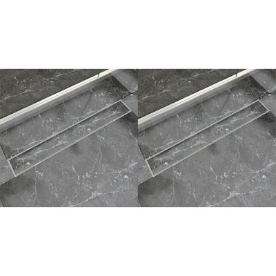 Dealsmate  Linear Shower Drain 2 pcs 830x140 mm Stainless Steel