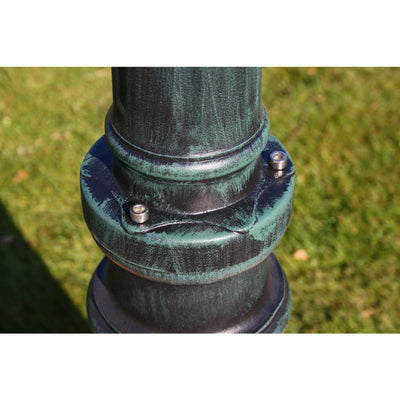Dealsmate  Garden Light Post 2-arms 230 cm Dark Green/Black Aluminium