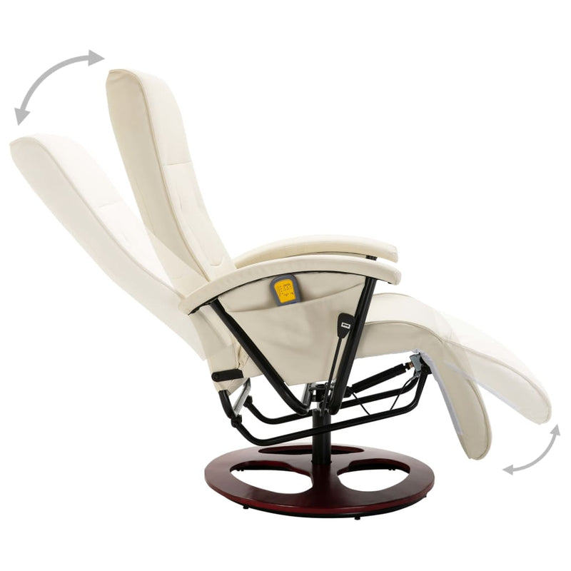 Dealsmate  Massage Chair Cream White Faux Leather