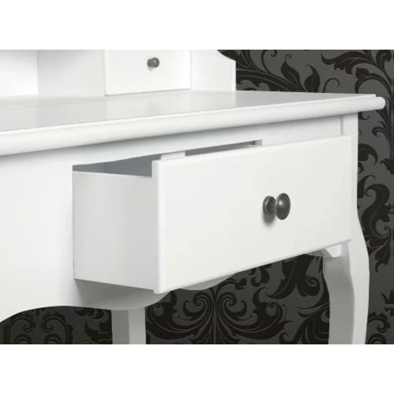 Dealsmate  Dressing Table with Mirror and Stool White