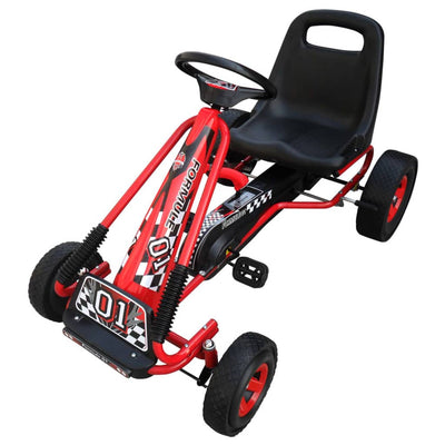 Dealsmate Red Pedal Go Kart with Adjustable Seat