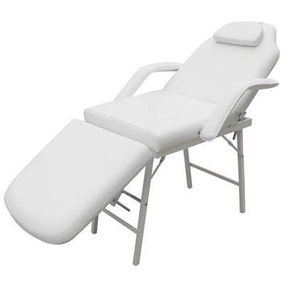 Dealsmate  Portable Facial Treatment Chair Faux Leather 185x78x76 cm White
