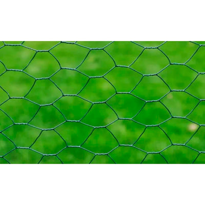 Dealsmate  Mesh Fence Galvanised Steel Hexagon 1x25 m Dark Green