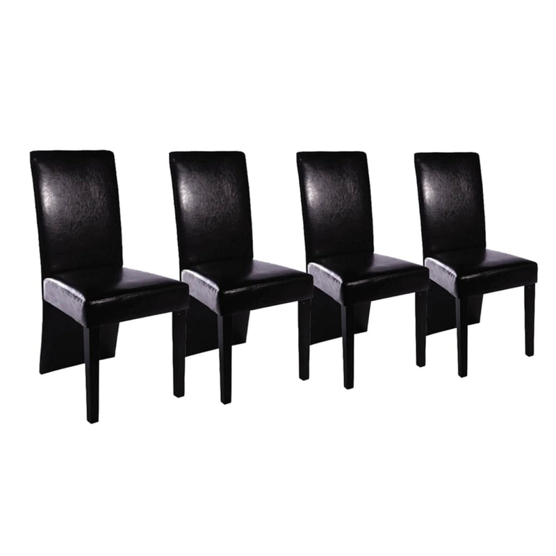 Dealsmate  Dining Chairs 4 pcs Black Faux Leather