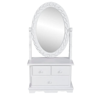 Dealsmate  Vanity Makeup Table with Oval Swing Mirror MDF