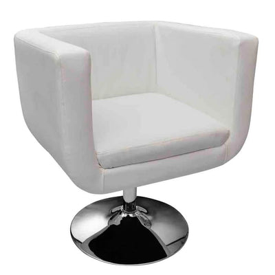 Dealsmate  Bar Stool White Faux Leather