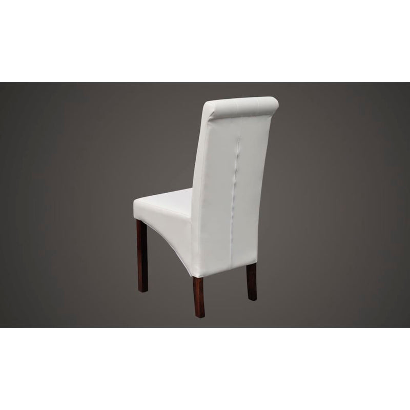 Dealsmate  Dining Chairs 4 pcs White Faux Leather