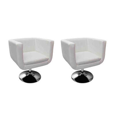 Dealsmate  Bar Chairs 2 pcs White Faux Leather