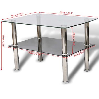 Dealsmate  Coffee Table Glass 2 Tiers