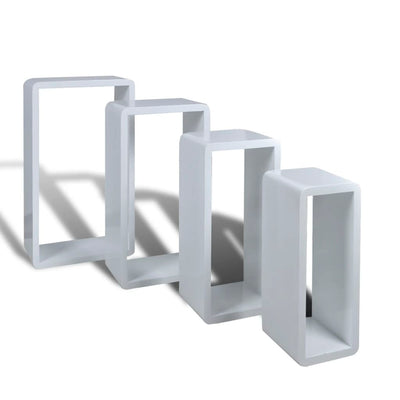 Dealsmate Cuboid shelf set of 4 White