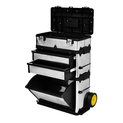Dealsmate 3-Part Rolling Tool Box with 2 Wheels