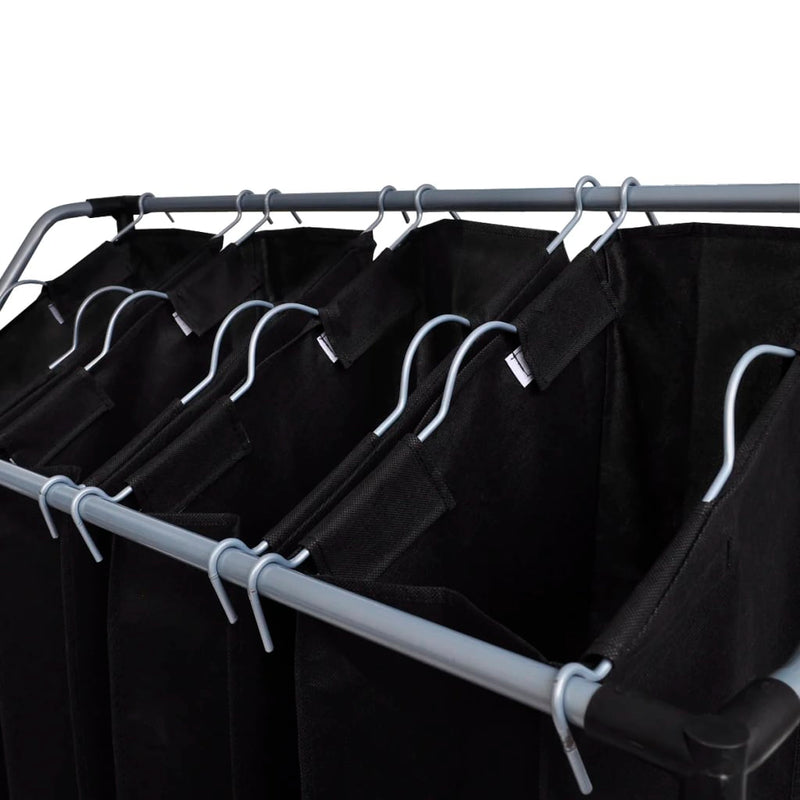Dealsmate Laundry sorter with 4 bags black grey