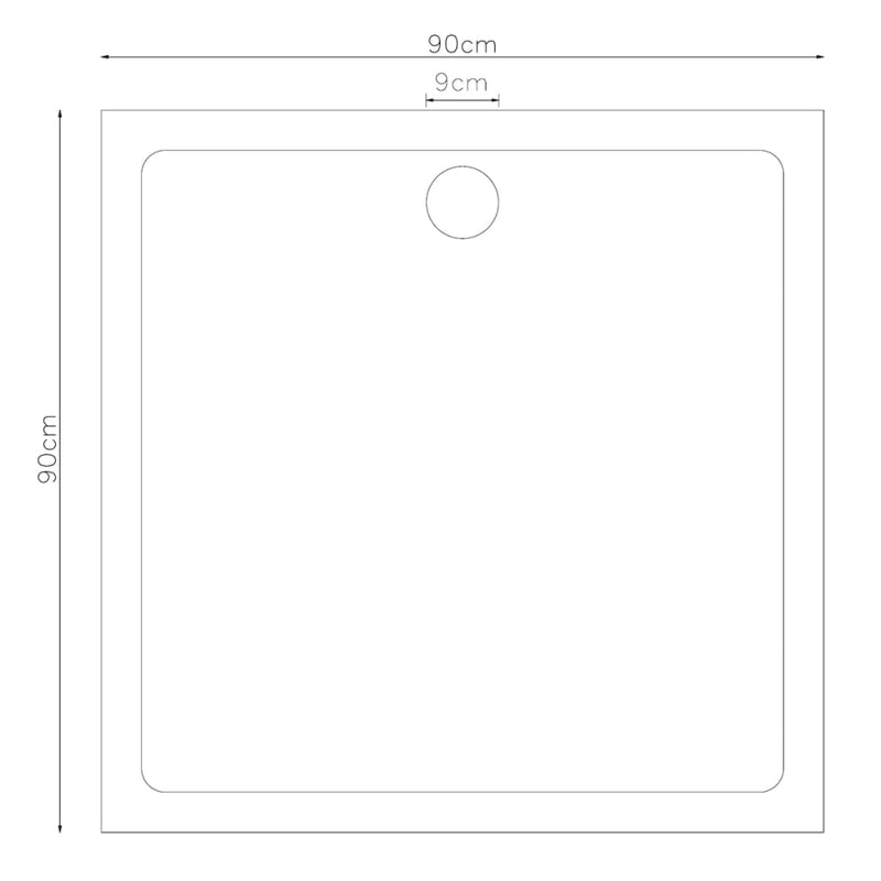 Dealsmate  Square ABS Shower Base Tray 90 x 90 cm