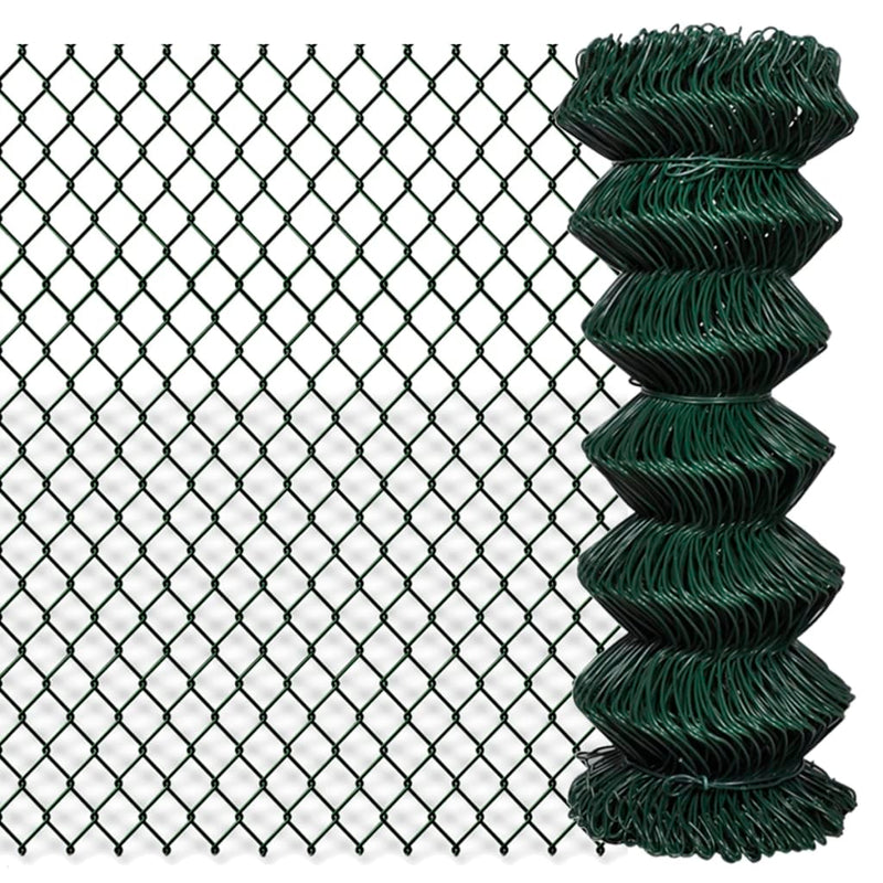 Dealsmate  Chain Link Fence Steel 1x15 m Green