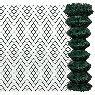 Dealsmate  Chain Link Fence Steel 1.25x15 m Green