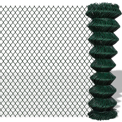 Dealsmate  Chain Link Fence Steel 1.5x25 m Green