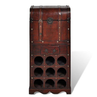 Dealsmate  Wooden Wine Rack for 9 Bottles with Storage