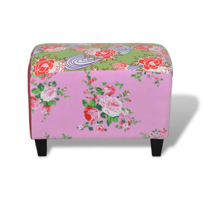 Dealsmate Patchwork Foot Stool Floral Style