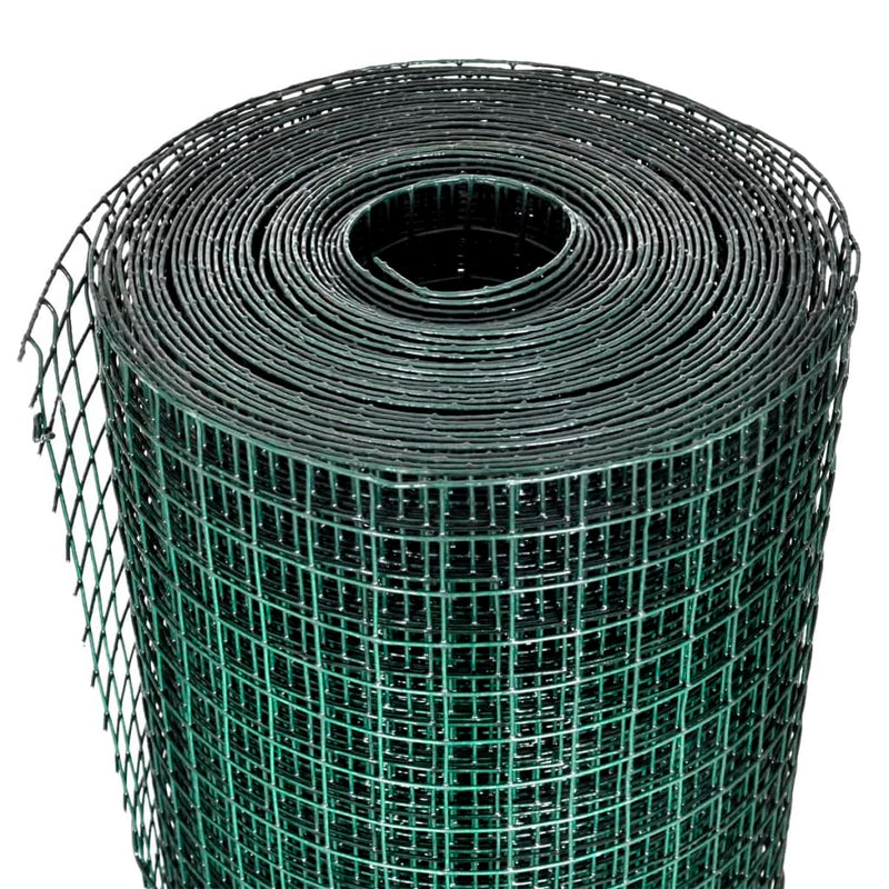 Dealsmate  Chicken Wire Fence Galvanised with PVC Coating 25x1 m Green