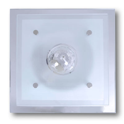 Dealsmate Ceiling Lamp Glass Square 1 x E27 Crystal