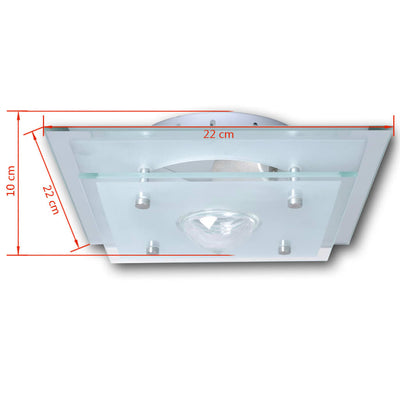 Dealsmate Ceiling Lamp Glass Square 1 x E27 Crystal