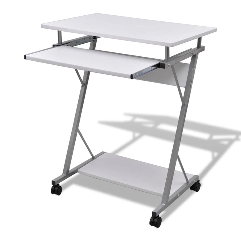 Dealsmate  Compact Computer Desk with Pull-out Keyboard Tray White