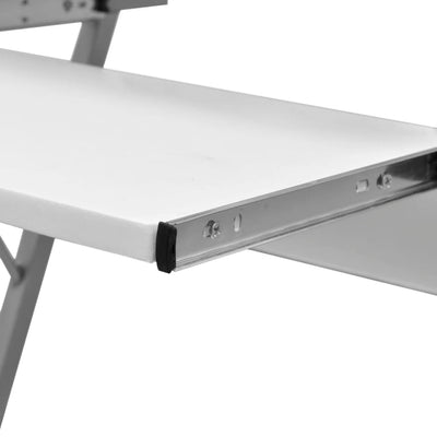 Dealsmate  Compact Computer Desk with Pull-out Keyboard Tray White