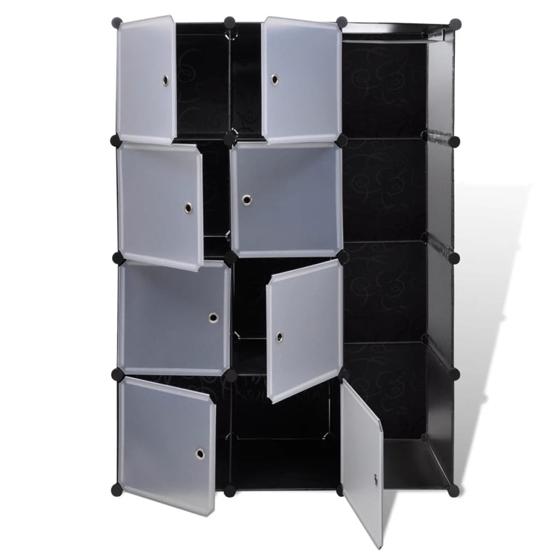 Dealsmate  Modular Cabinet with 9 Compartments 37x115x150 cm Black and White